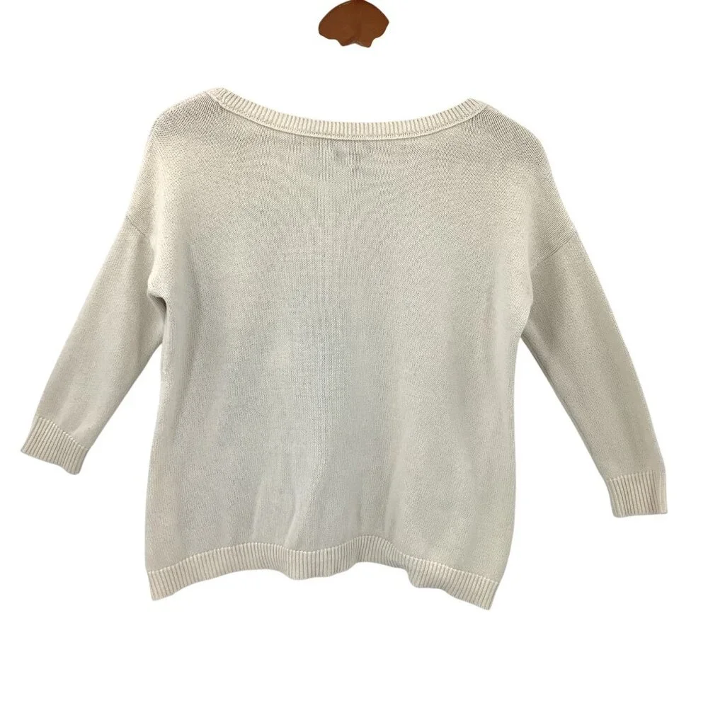American Eagle Outfitters Women's Cream Black Penguin Knit Sweater Small - Picture 5 of 5